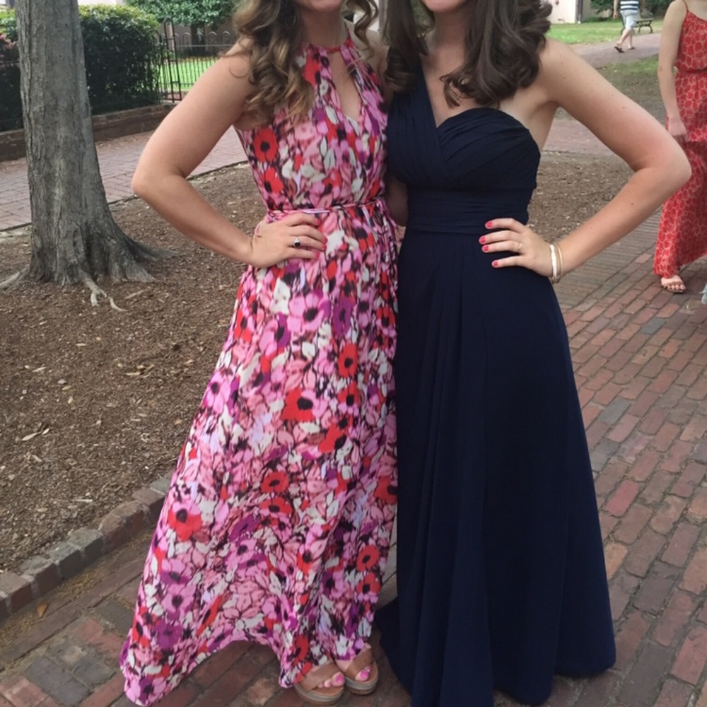 Pink and Red Floral Dress